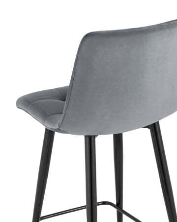 Стул полубарный Джанго велюр тёмно-серый высота сиденья 60 см (Стул полубарный Джанго темно-серый)