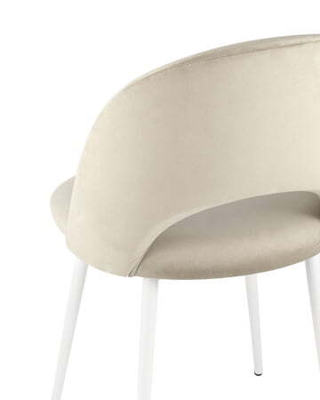 Стул Меган велюр бежевый белые ножки (Стул Меган бежевый)