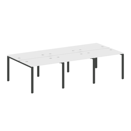Рабочая станция на 6 раб. мест Metal System Style БП.СМ-6.1 3000x1475x750 (Белый/Антрацит металл)