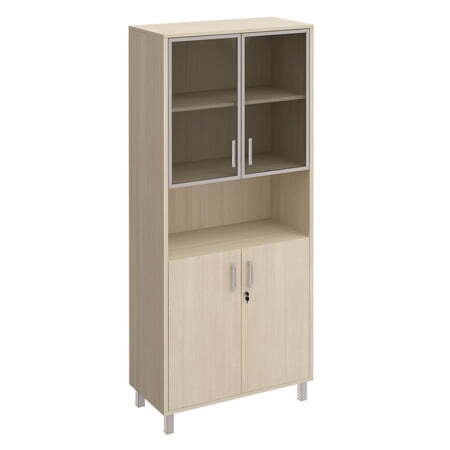 Шкаф для документов стекло в рамке + ДСП с замком + ниша Борн B 430-823-1 900x450x2074 (Дуб шамони)