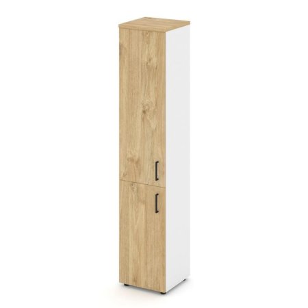 Шкаф высокий узкий SN.STU-104(L) (400х400х1982) (Белый/Тиквуд Светлый)