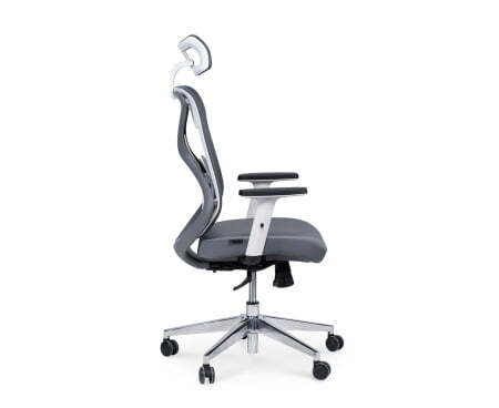 Кресло офисное / Имидж gray / белый пластик / серая сетка / серая ткань (Серый)