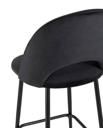 Стул полубарный Меган велюр черный (Стул полубарный Меган черный)