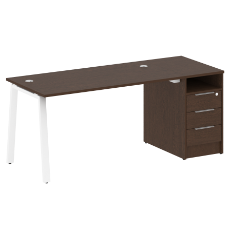 Рабочая станция Metal System Style БА.РС-СТП-1.3 1812x720x750 (Венге Цаво/Белый металл)