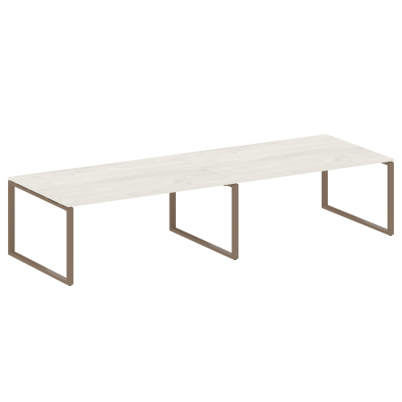 Переговорный стол 2 столешницы Metal System Style БО.ПРГ-2.5 3600x1235x750 (Дуб Наварра/Мокко металл)