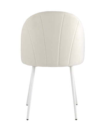 Стул Логан велюр молочный белые ножки (Стул Логан молочный)