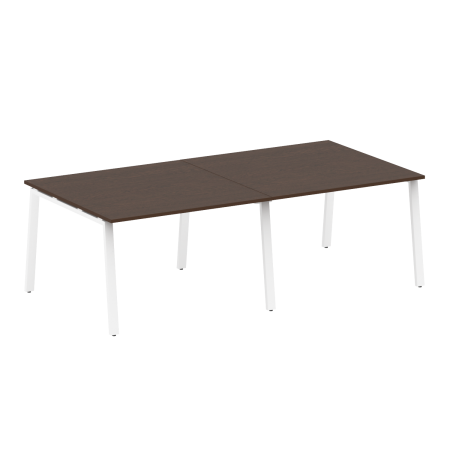 Стол для переговоров (2 столешницы) на А-образном м/к Metal System Style БА.ПРГ-2.2 2400x1235x750 (Венге Цаво/Белый металл)