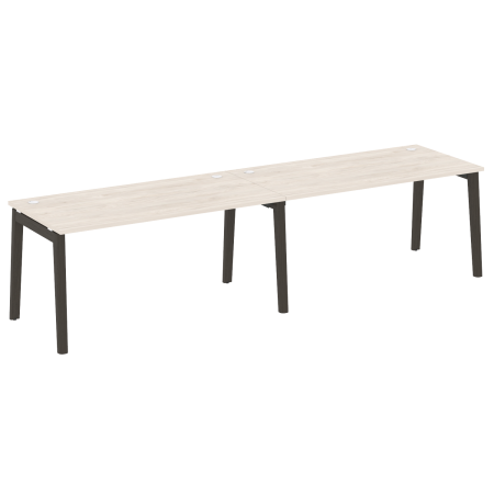 Рабочая станция на деревянных опорах Onix Wood OW.RS-2.4.8 3160x800x750 (Денвер Светлый/Дуб Темный)