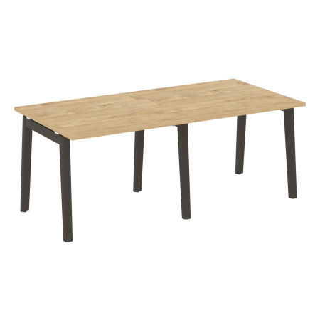 Стол переговорный на деревянных опорах Onix Wood OW.PRG-2.1 1960x980x750 (Тиквуд Светлый/Дуб Темный)