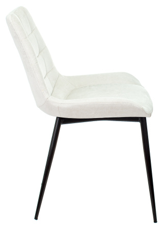 Стул для кухни KF-6 молочный Velvet 20 металл черный на ножках (KF-6/VELV20) (Молочный)