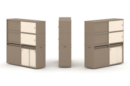 Тумба двойная + высокая надставка ES.NB.2V-26 (1500х410х1520) (Латте/Сатин)