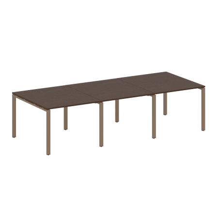 Переговорный стол 3 столешницы Metal System Style БП.ПРГ-3.1 3000x1235x750 (Венге Цаво/Мокко металл)