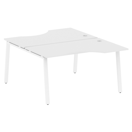 Рабочая станция криволинейная Metal System Style БА.РАС-СА-2.2 1400x1835x750 (Белый/Белый металл)