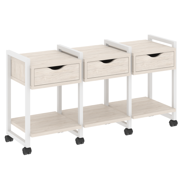 Тумба на колесных опорах наборная VR.L-TN-4.K 1440x460x767 (Денвер Светлый/Белый металл)