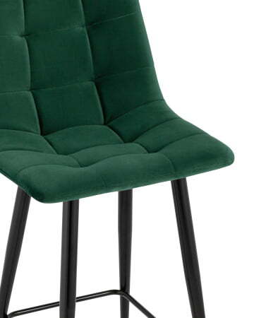 Стул полубарный Джанго велюр зелёный высота сиденья 60 см (Стул полубарный Джанго зеленый)