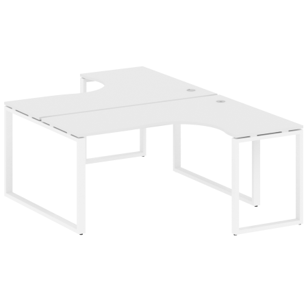 Рабочая станция криволинейная Metal System Style БО.РАС-СА-2.4 1600x2435x750 (Белый/Белый металл)