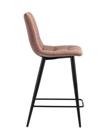 Стул полубарный Джанго велюр пыльно-розовый высота сиденья 60 см (Стул полубарный Джанго пыльно розовый)