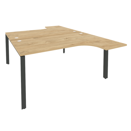 Рабочая станция на П-образном м/к Onix O.MP-D.SA-4 1580x2395x750 (Тиквуд Светлый/Черный металл)