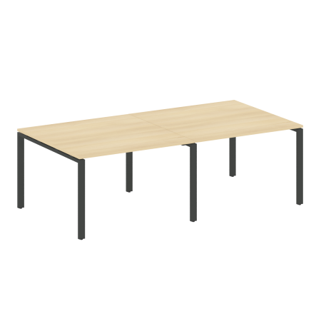 Переговорный стол 2 столешницы Metal System Style БП.ПРГ-2.2 2400x1235x750 (Акация/Антрацит металл)