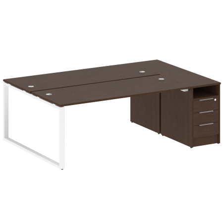 Рабочая станция Metal System Style БО.РС-СТП-2.5 2212x1475x750 (Венге Цаво/Белый металл)