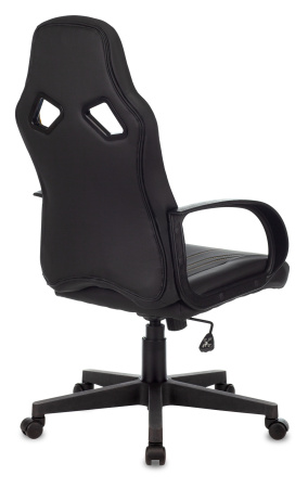 Кресло игровое Zombie RUNNER черный/желтый эко.кожа крестов. пластик (Черный)