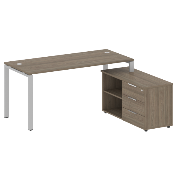 Рабочая станция с опорной тумбой правая Metal System Style БП.РС-СТС-2.4 Пр 1700x1520x750 (Вяз/Серый металл) Рабочая станция с опорной тумбой правая Metal System Style БП.РС-СТС-2.4 Пр 1700x1520x750 (Вяз/Серый металл)