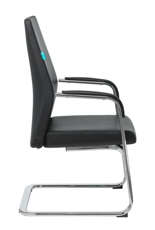 Кресло _JONS-LOW-V черный кожа низк.спин. полозья металл хром (Черный) Кресло _JONS-LOW-V черный кожа низк.спин. полозья металл хром (Черный)