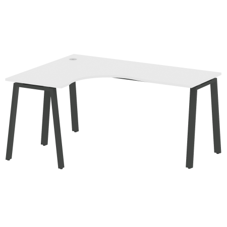 Стол криволинейный левый Metal System Style БА.СА-4 Л 1600x1200x750 (Белый/Антрацит металл)