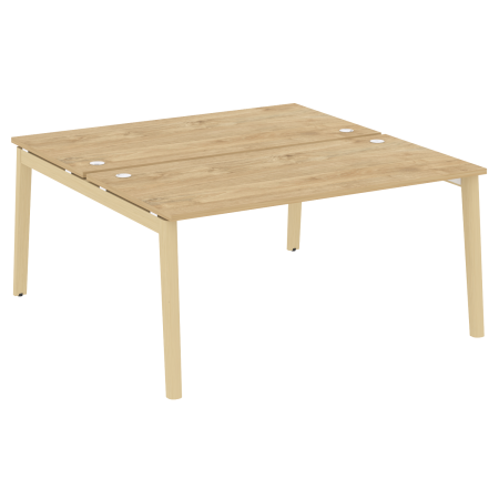 Рабочая станция на деревянных опорах Onix Wood OW.D.RS-2.4.8 1580x1635x750 (Тиквуд Светлый/Дуб Светлый)