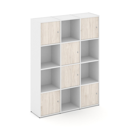 Стеллаж Locker Plus LK.K-006 1188x350x1593 (Белый | Денвер Светлый)