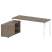 Рабочая станция с тумбой на А-образном м/к Metal System Style БА.РС-СТС-2.5 (L) 1900x1520x750 (Дуб наварра/Серый металл)