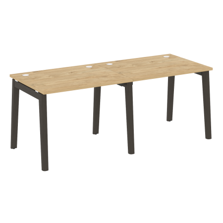Рабочая станция на деревянных опорах Onix Wood OW.RS-2.1.8 1960x800x750 (Тиквуд Светлый/Дуб Темный)