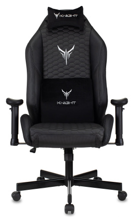 Кресло игровое Knight Neon черный соты эко.кожа с подголов. крестов. металл (Черный)
