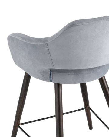 Стул полубарный Саймон велюр серый (Стул полубарный Саймон серый)