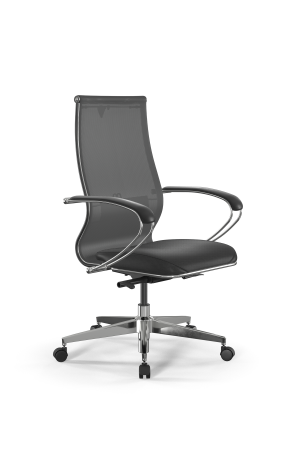 Кресло для руководителя Метта SynchroSit 10 B2-163K - T+Extra /Km00/Wm12/K1cL(M24.B22.G18.W02) (Серый | Черный)