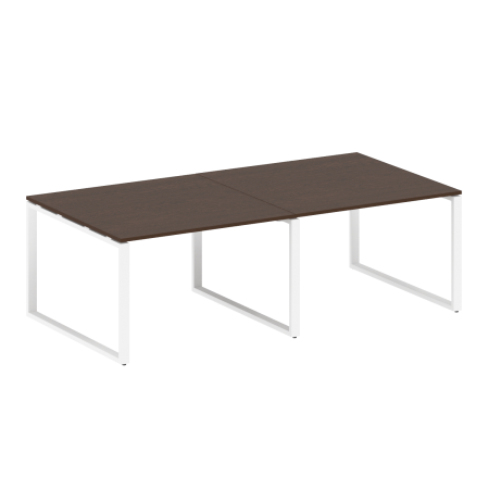 Переговорный стол 2 столешницы Metal System Style БО.ПРГ-2.2 2400x1235x750 (Венге Цаво/Белый металл)