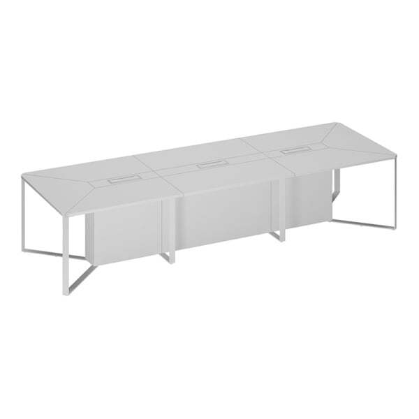 Стол для переговоров составной 3-секционный Speech СП 106 БП БП БП ХР 4200x1200x756 (Белый премиумСерый)