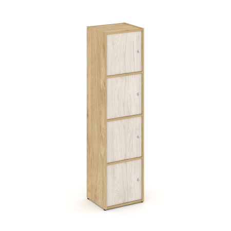Стеллаж Locker Plus LK.K-004 408x350x1593 (Тиквуд Светлый | Денвер Светлый)