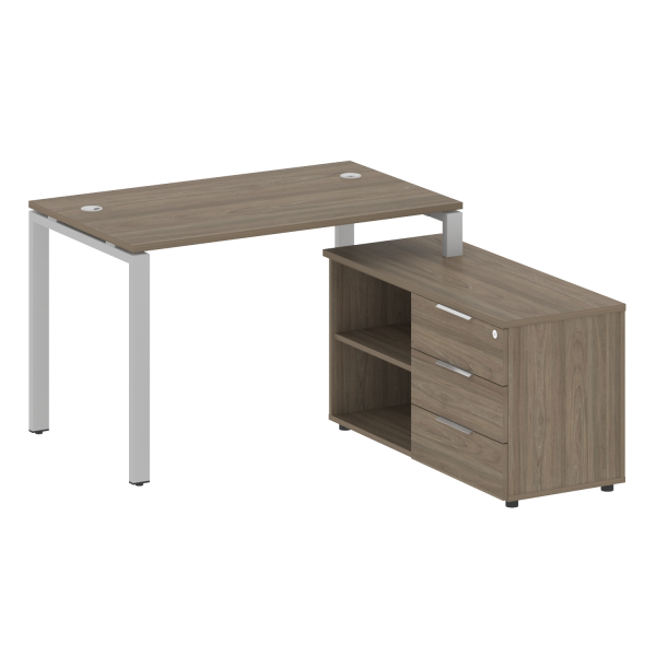 Рабочая станция с опорной тумбой правая Metal System Style БП.РС-СТС-2.2 Пр 1300x1520x750 (Вяз/Серый металл) Рабочая станция с опорной тумбой правая Metal System Style БП.РС-СТС-2.2 Пр 1300x1520x750 (Вяз/Серый металл)