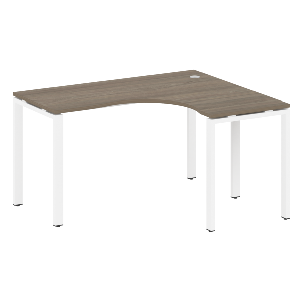 Стол криволинейный правый Metal System Style БП.СА-3 Пр 1400x1200x750 (Вяз/Белый металл) Стол криволинейный правый Metal System Style БП.СА-3 Пр 1400x1200x750 (Вяз/Белый металл)