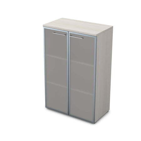 Шкаф средний со стеклом Gloss line 9НШ.017.6 800x450x1245 (Ivory)