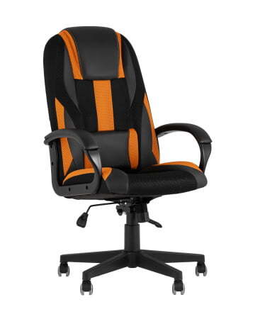 Кресло игровое TopChairs ST-CYBER 9 черный/оранжевый (Геймерское кресло ST-CYBER 9 оранжевый)