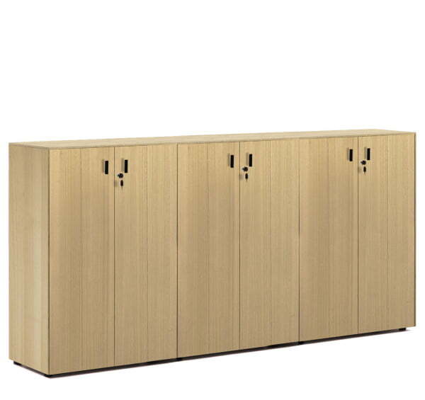 EXE Шкаф средний на 6 дверей H120 (Дуб Светлый/Черный) EXE Шкаф средний на 6 дверей H120 (Дуб Светлый/Черный)
