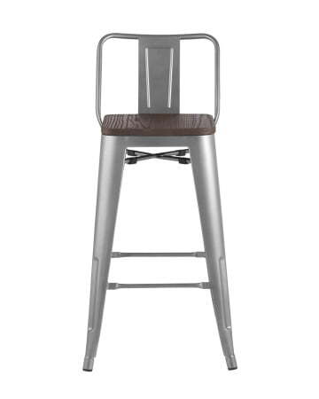Стул полубарный TOLIX WOOD со спинкой серебристый матовый (Стул полубарный Tolix серебристый, матовый)