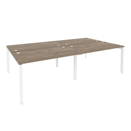 Рабочая станция на П-образном м/к Onix O.MP-D.RS-4.3.8 2760x1635x750 (Тиквуд Темный/Белый Металл)