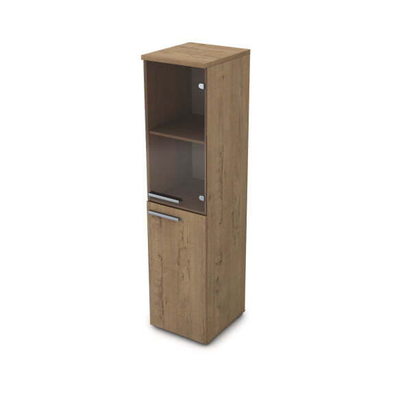 9П.004.6 Пенал со стеклом (400x450x1645) (Teakwood) 9П.004.6 Пенал со стеклом (400x450x1645) (Teakwood)