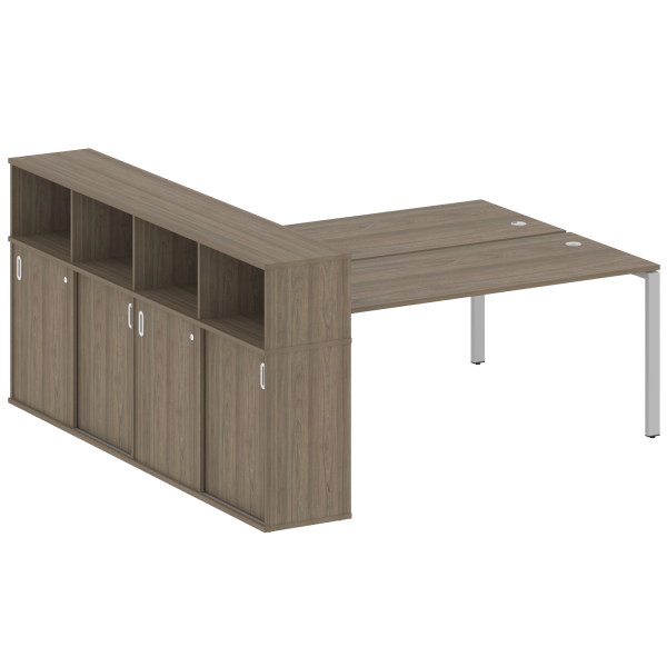 Рабочая станция с опорным шкафом-купе Metal System Style БП.РС-СШК-4.5 2210x2332x1098 (Вяз/Серый металл) Рабочая станция с опорным шкафом-купе Metal System Style БП.РС-СШК-4.5 2210x2332x1098 (Вяз/Серый металл)