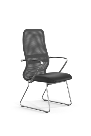 Кресло для руководителя Метта Sit 8 B2-9K - X1+Extra /Uh00/Wh12/K5cL(F55) (Светло-серый | Черный)