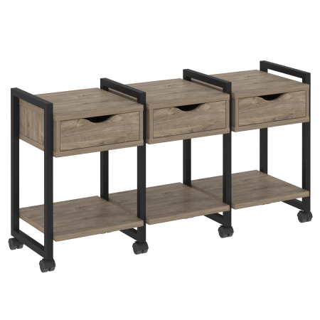 Тумба на колесных опорах наборная VR.L-TN-4.K 1440x460x767 (Тиквуд Темный/Черный металл)