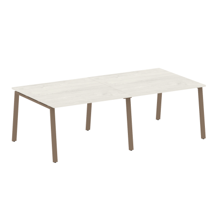Стол для переговоров (2 столешницы) на А-образном м/к Metal System Style БА.ПРГ-2.2 2400x1235x750 (Дуб наварра/Мокко металл)